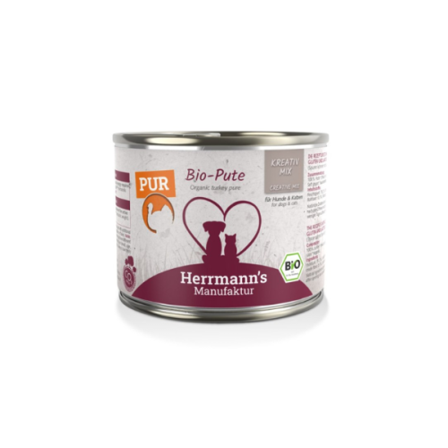 HERRMANN'S MANUFAKTUR BIO Karma z ekologicznego indyka dla psów i kotów - 200 g.png