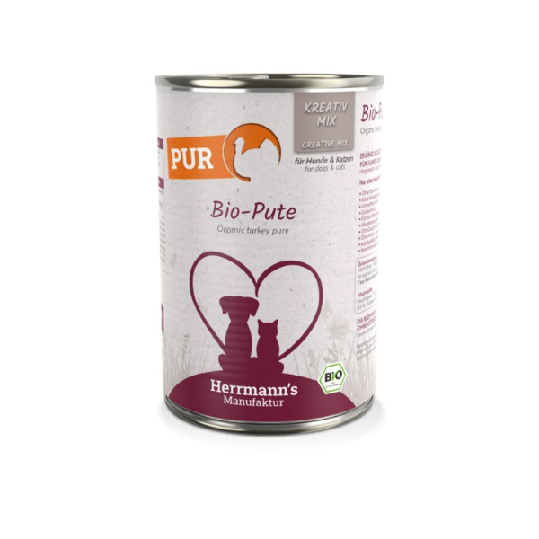 HERRMANN'S MANUFAKTUR BIO Karma z ekologicznego indyka dla psów i kotów - 400 g.png