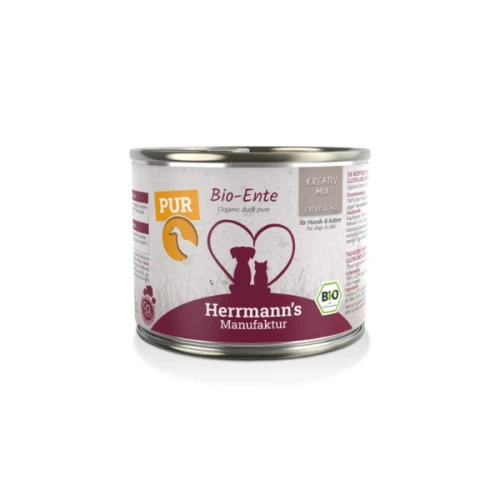 HERRMANN'S MANUFAKTUR BIO Karma z ekologicznej kaczki dla psów i kotów - 200 g.png