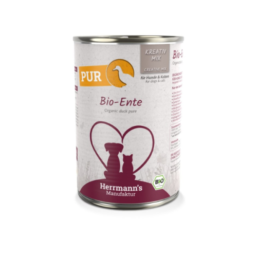 HERRMANN'S MANUFAKTUR BIO Karma z ekologicznej kaczki dla psów i kotów - 400 g.png