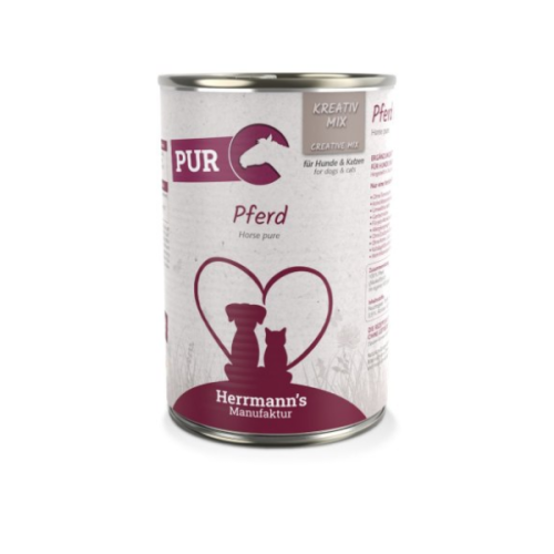 HERRMANN'S MANUFAKTUR BIO Karma z ekologicznej koniny dla psów i kotów - 400 g.png