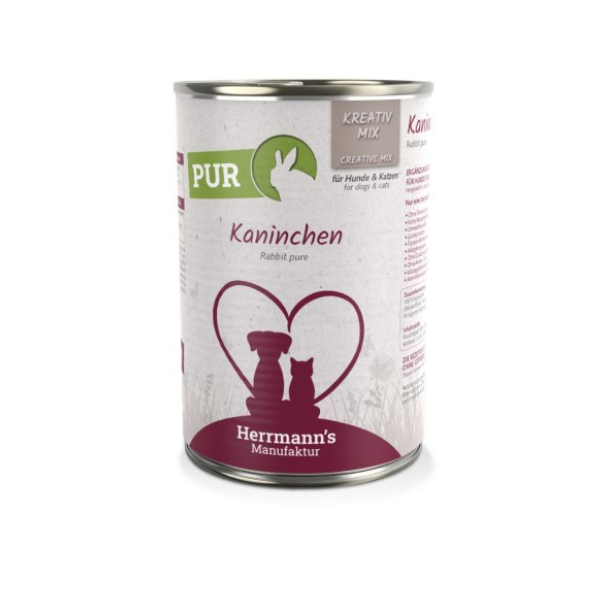 HERRMANN'S MANUFAKTUR BIO Karma z ekologicznego królika dla psów i kotów - 400 g.png