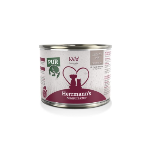 HERRMANN'S MANUFAKTUR BIO Karma z ekologicznej dziczyzny dla psów i kotów - 200 g.png