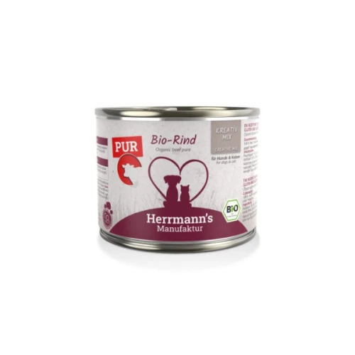 HERRMANN'S MANUFAKTUR BIO Karma z ekologicznej wołowiny dla psów i kotów - 200 g.png