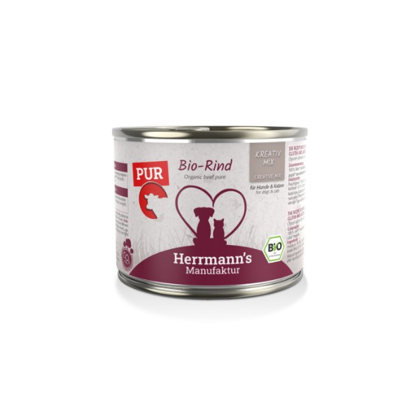 HERRMANN'S MANUFAKTUR BIO Karma z ekologicznej wołowiny dla psów i kotów - 200 g.png