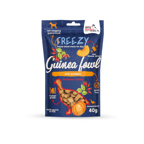 SYTA MICHA FREEZY Liofilizowane przysmaki dla psa - perliczka z dynią  - 40 g.png