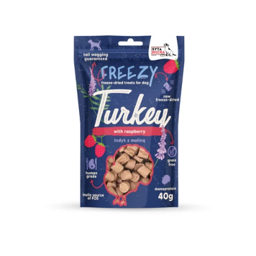 SYTA MICHA FREEZY Liofilizowane przysmaki dla psa - indyk z malinami - 40 g.png
