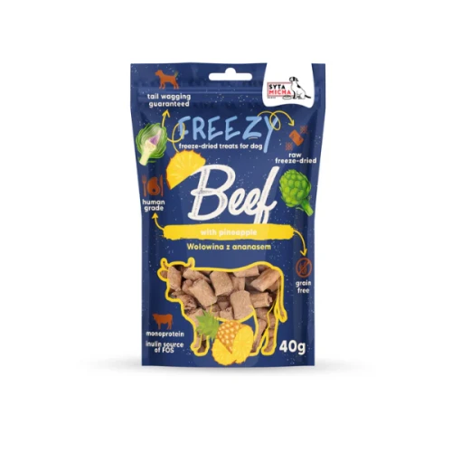 SYTA MICHA FREEZY Liofilizowane przysmaki dla psa - wołowina z ananasem  - 40 g.png
