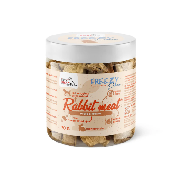 SYTA MICHA FREEZE PURE 100% Liofilizowane mięso królika dla psa - 70 g .png