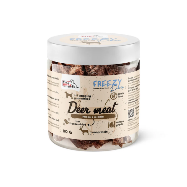 SYTA MICHA FREEZE PURE 100% Liofilizowane mięso z jelenia dla psa - 80 g.png
