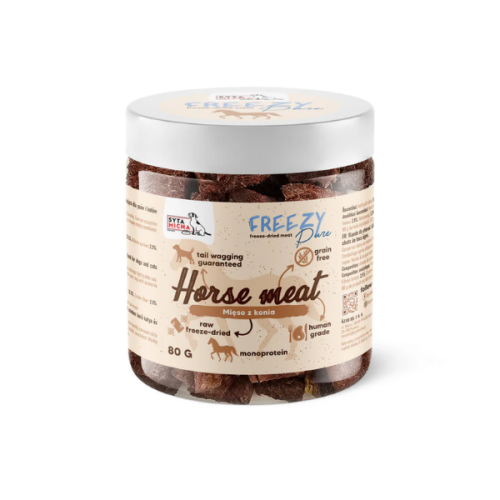 SYTA MICHA FREEZE PURE 100% Liofilizowane mięso z konia dla psa - 80 g.png