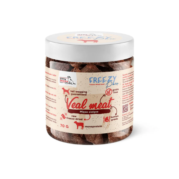 SYTA MICHA FREEZE PURE 100% Liofilizowane mięso cielęce dla psa - 70 g.png