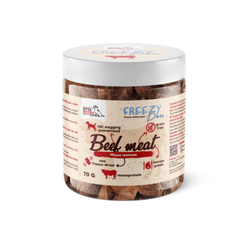 SYTA MICHA FREEZE PURE 100% Liofilizowane mięso wołowe dla psa - 70 g.png