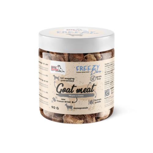 SYTA MICHA FREEZE PURE 100% Liofilizowane mięso z kozy  dla psa i kota - 90 g.png