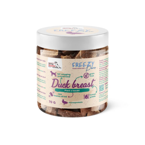 SYTA MICHA FREEZE PURE 100% Liofilizowane mięso kaczki dla psów i kotów - 70 g.png