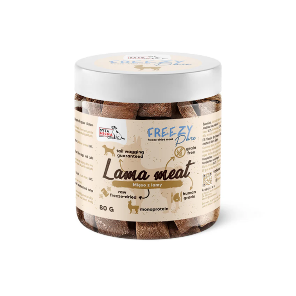 SYTA MICHA FREEZE PURE 100% Liofilizowane mięso z lamy dla psów i kotów- 90 g.png