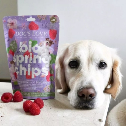 DOG'S LOVE Wiosenne przysmaki z indyka ekologicznego z malinami i miętą dla psów - 150g (2).png