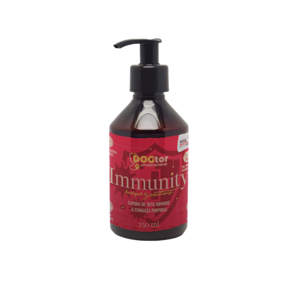Syta Micha Immunity oil - olej z sardynek i jeżówki i kurkumy  dla psów - na odporność - 250 ml.png