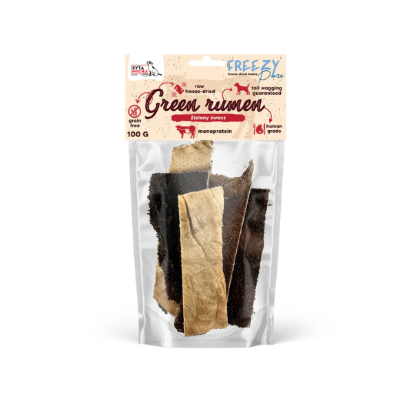 SYTA MICHA FREEZE PURE 100% Liofilizowany zielony żwacz wołowy dla psów - 80 g.png