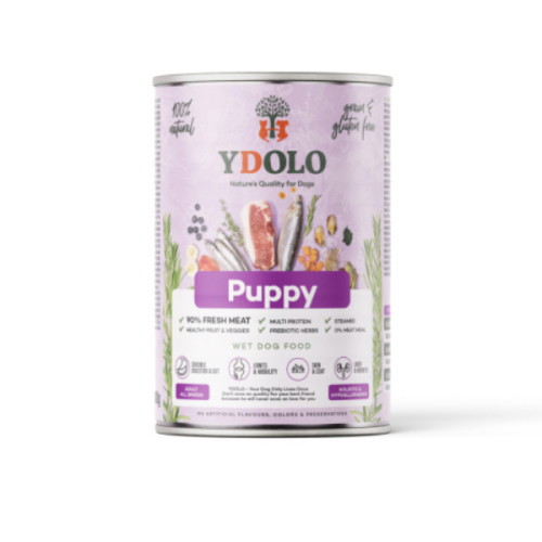 YDOLO PUPPY Karma mokra dla szczeniąt - wieprzowina iberico  i ryby - 400 g   (1).png