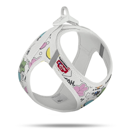 Szelki dla psa CURLI CLASP AIR MESH COMIC -  Light Gray (1).png