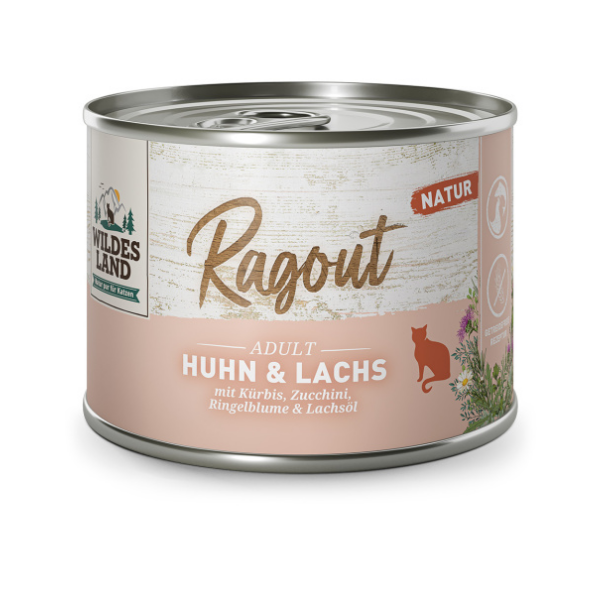 WILDES LAND CAT Kurczak z łososiem - karma pełnoporcjowa dla kotów - 180 g  (1).png