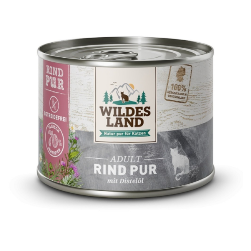 WILDES LAND CAT PUR Karma mokra pełnoporcjowa dla kotów - wołowina z olejem z krokosza 200 g.png