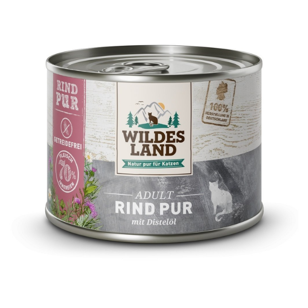 WILDES LAND CAT PUR Karma mokra pełnoporcjowa dla kotów - wołowina z olejem z krokosza 200 g.png