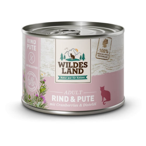 WILDES LAND CAT CLASSIC Karma mokra pełnoporcjowa dla kotów - wołowina i indyk z żurawiną 200 g).png