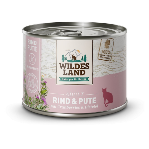 WILDES LAND CAT CLASSIC Karma mokra pełnoporcjowa dla kotów - wołowina i indyk z żurawiną 200 g).png