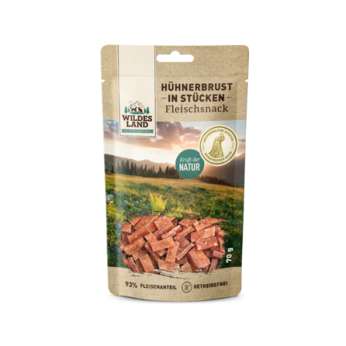 WILDES LAND Filet z piersi kurczaka w kawałkach - przysmaki mięsne dla psa i kota -70 g (1).png