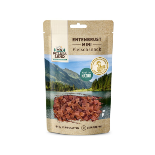WILDES LAND Filet z piersi kaczki - MINI kosteczki - przysmaki mięsne dla psa i kota - 70 g (1).png