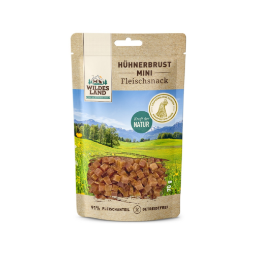 WILDES LAND Filet z piersi kurczaka - MINI kosteczki - przysmaki mięsne dla psa i kota - 70 g (1).png