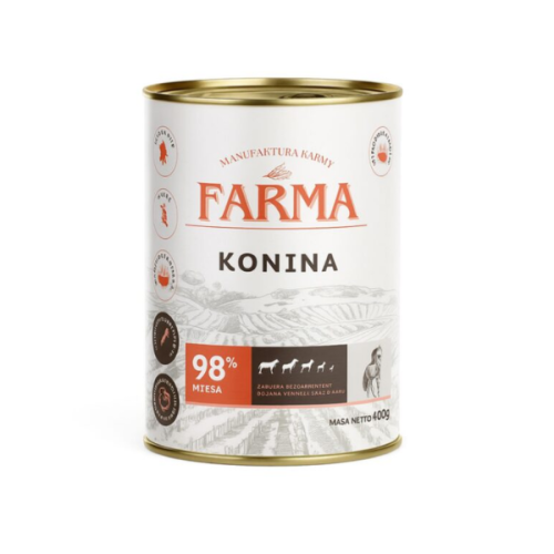 FARMA Konina - karma mokra  dla psa - 400 g  (1).png