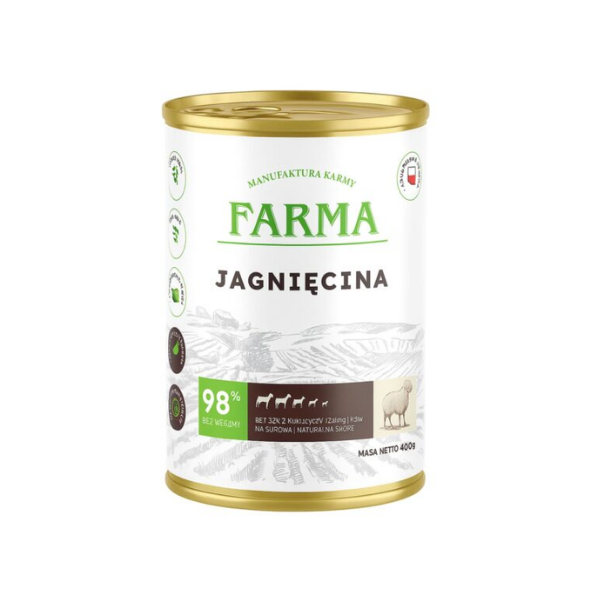FARMA Jagnięcina - karma mokra  dla psa - 400 g (1).png