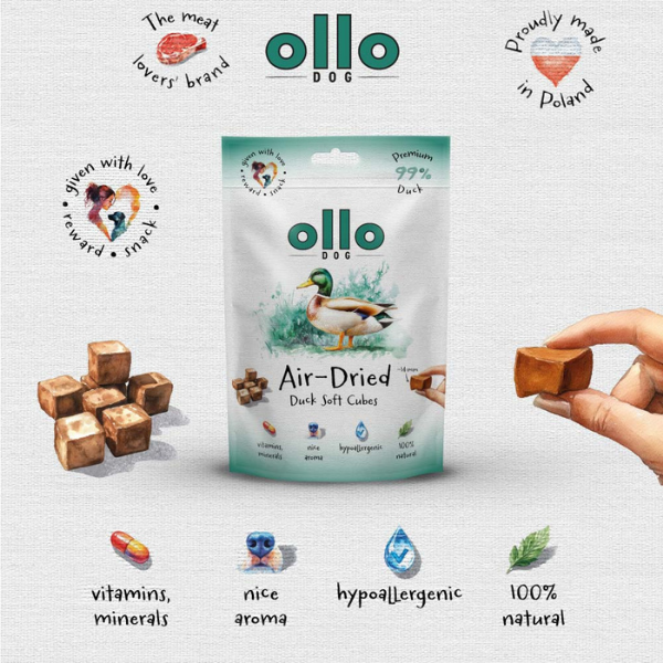 OLLO SOFT CUBE Przysmaki w kształcie kostek z kaczki dla psów - 80 g  (3).png