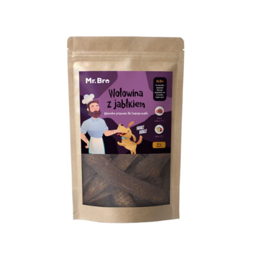MR.BRO Strips - wołowina z jabłkiem - przysmaki dla psów - 84 g.png