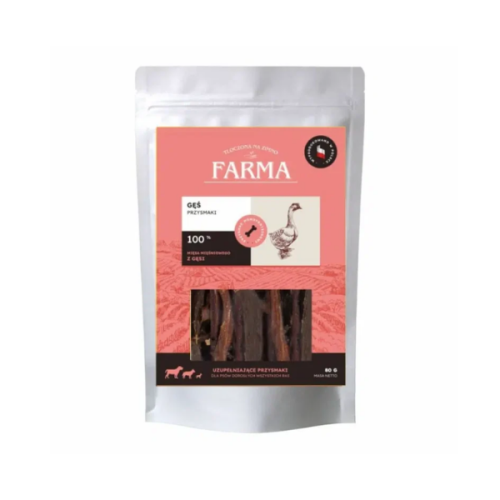 FARMA Paski z gęsi - przysmaki dla psów - 80 g.png