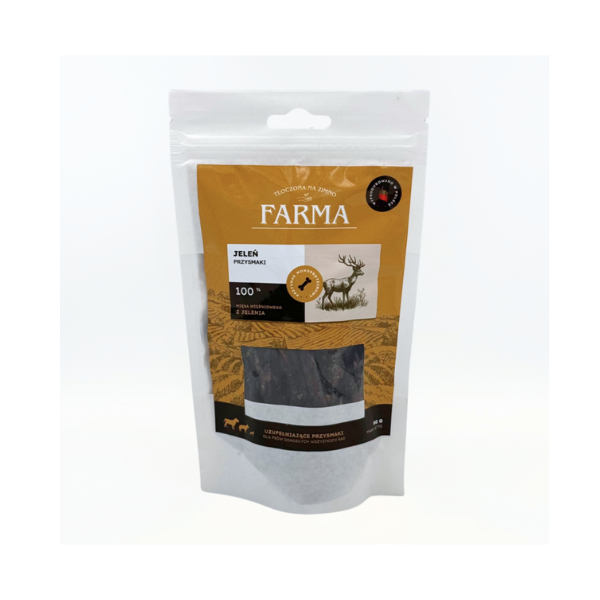 FARMA Paski z jelenia - przysmaki dla psów - 80 g.png