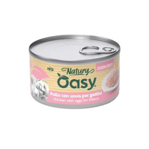 OASY NATURY cooking broth Karma mokra z kurczakiem i jajkiem dla kociąt - 85 g.png