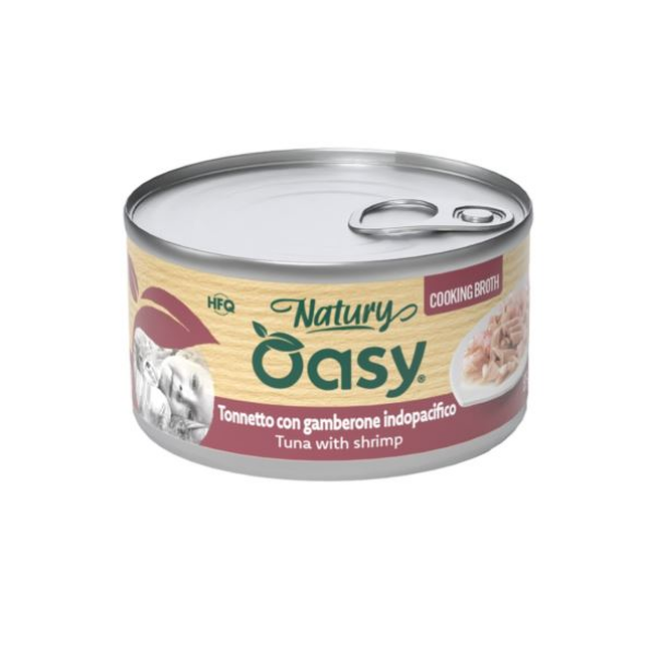 OASY NATURY cooking broth Karma mokra z tuńczykiem i krewetkami dla kotów - 85 g.png