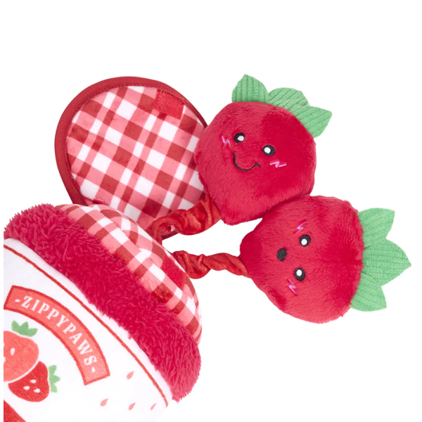 ZIPPYPAWS Zabawka węchową dla psa z piszczącymi elementami - słoik z dżemem truskawkowym (5).png
