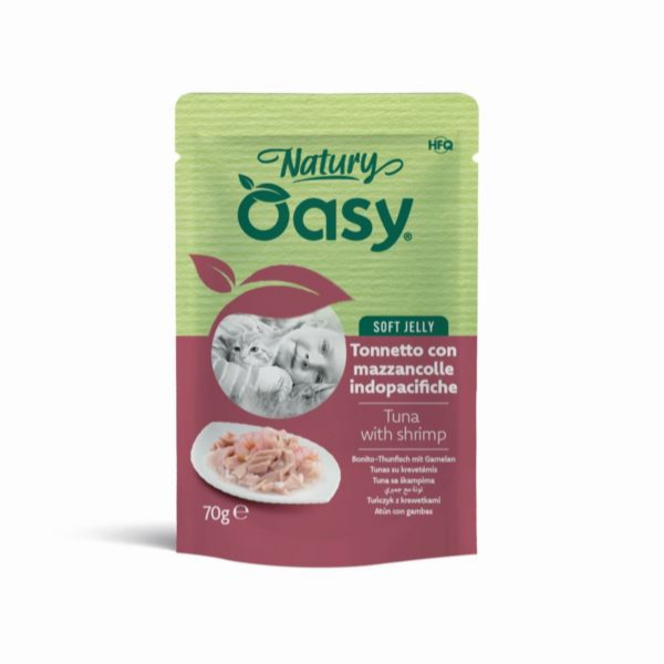 OASY NATURY Karma uzupełniająca dla kotów - tuńczyk z krewetkami - 70 g.png