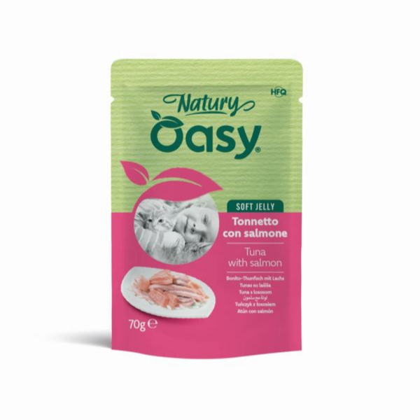 OASY NATURY Karma uzupełniająca dla kotów - tuńczyk z łososiem - 70 g.png