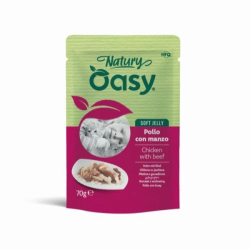 OASY NATURY Karma uzupełniająca dla kotów - kurczaka z wołowiną  - 70 g.png
