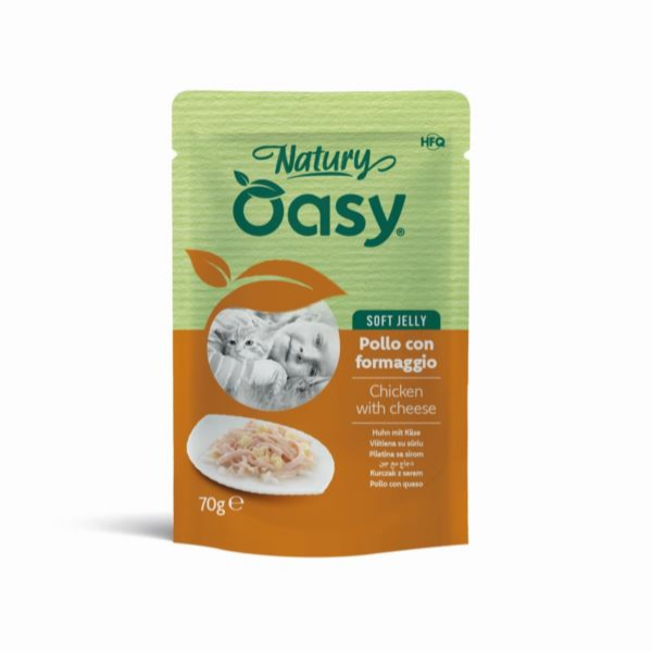OASY NATURY Karma uzupełniająca dla kotów - kurczak z serem  - 70 g.png