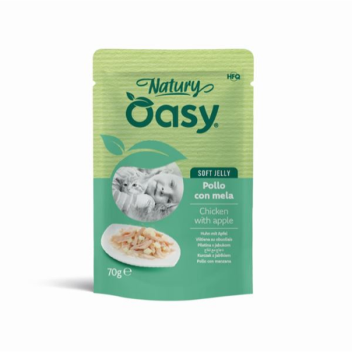 OASY NATURY Karma uzupełniająca dla kotów - kurczak z jabłkiem -70 g.png