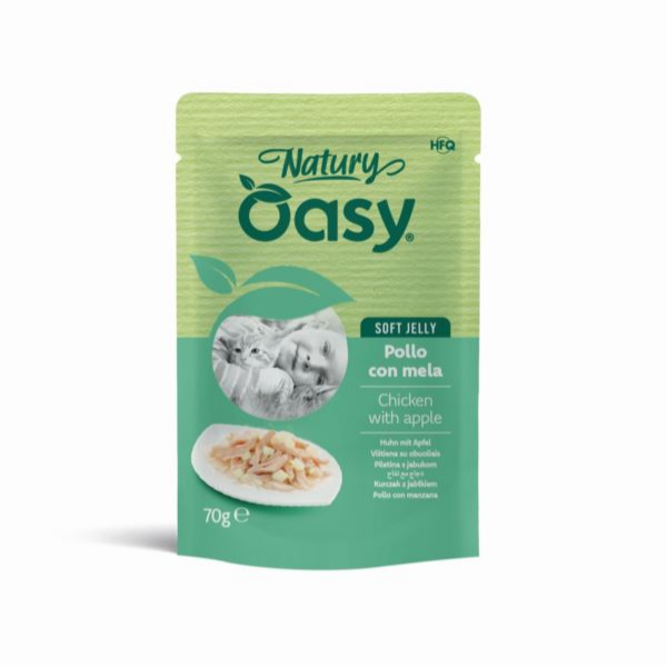 OASY NATURY Karma uzupełniająca dla kotów - kurczak z jabłkiem -70 g.png