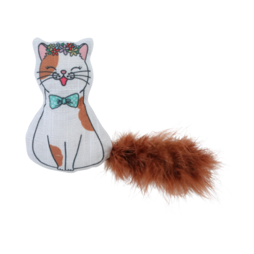 ZOLUX Zabawka CHATOUILLE z piórkami i kocimiętką dla kotów - kot w muszce  (1).png