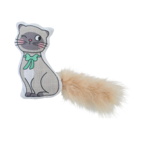 ZOLUX Zabawka CHATOUILLE z piórkami i kocimiętką dla kotów - kotek w muszce (1).png